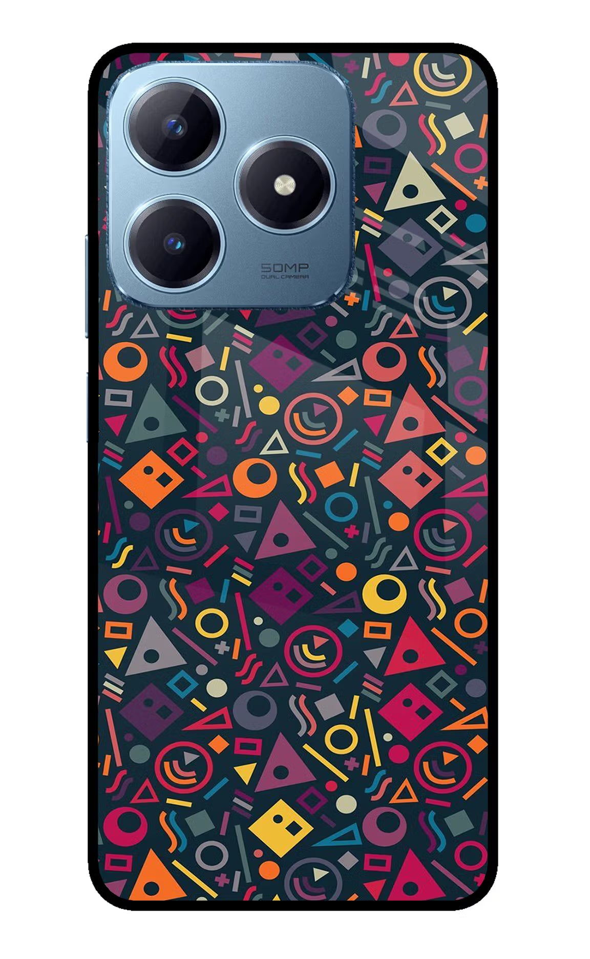 Geometric Abstract Realme Narzo N63 Glass Case Back Cover by Casekaro