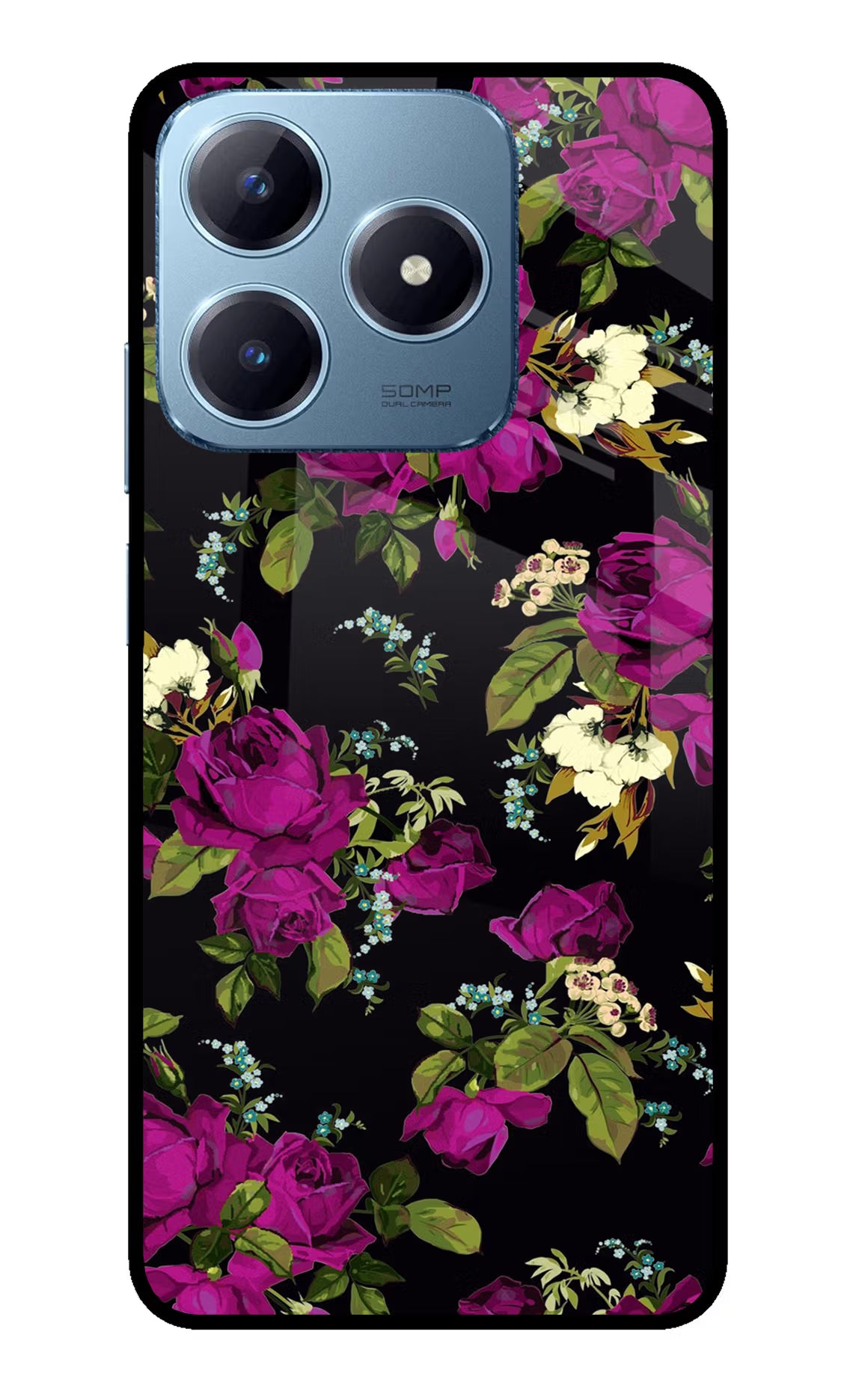 Flowers Realme Narzo N63 Glass Case Back Cover by Casekaro