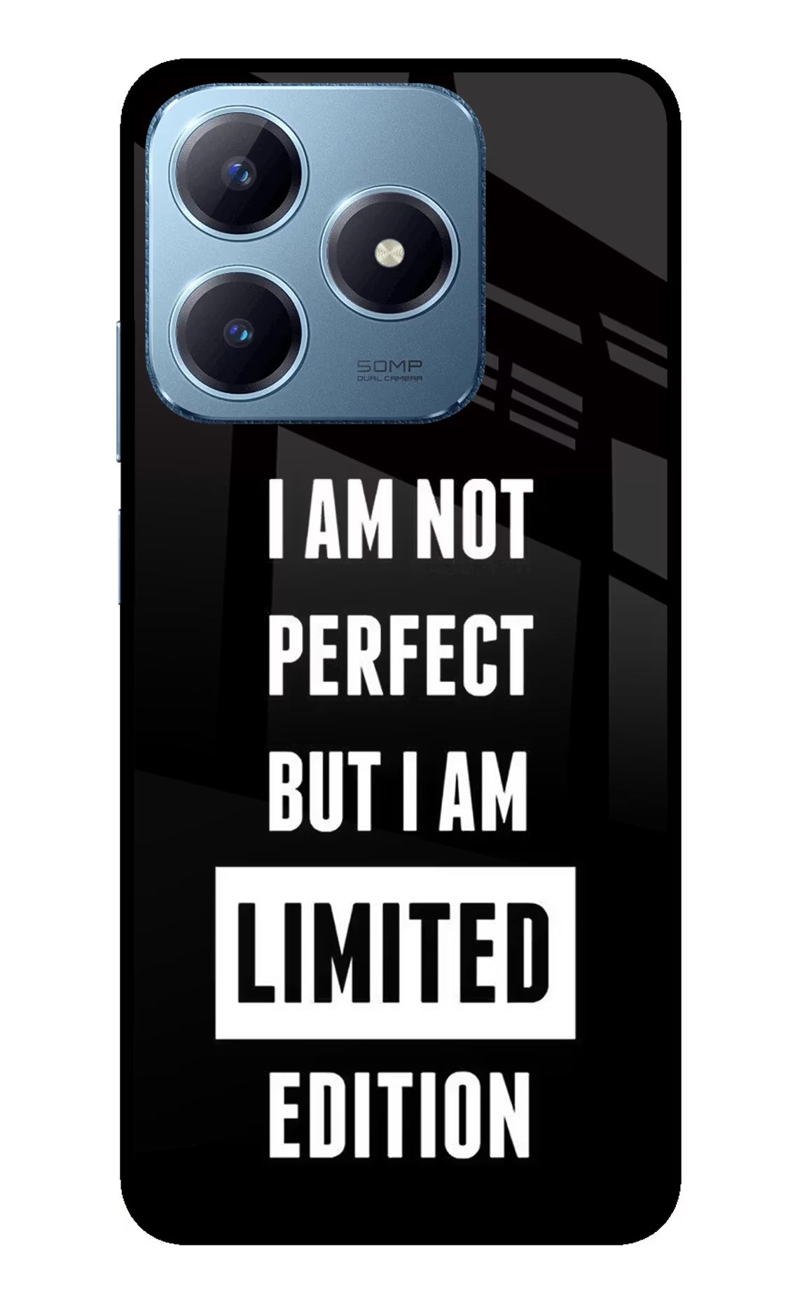I Am Not Perfect But I Am Limited Edition Realme Narzo N63 Glass Case Back Cover by Casekaro