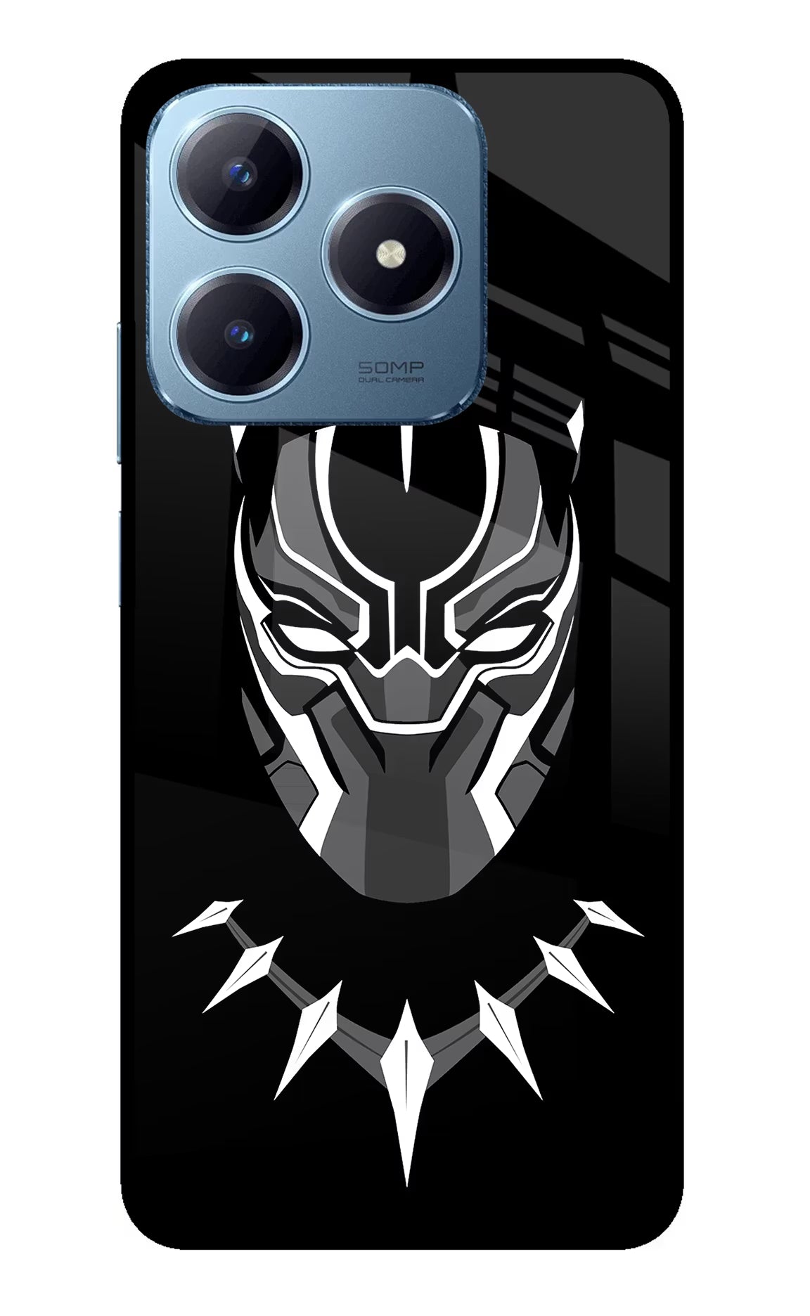 Black Panther Realme Narzo N63 Glass Case Back Cover by Casekaro