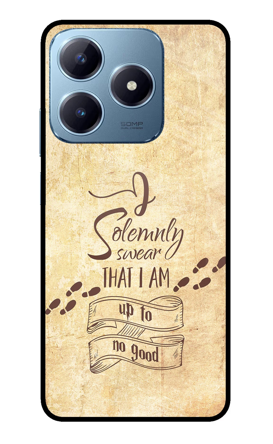 I Solemnly swear that i up to no good Realme Narzo N63 Glass Case Back Cover by Casekaro