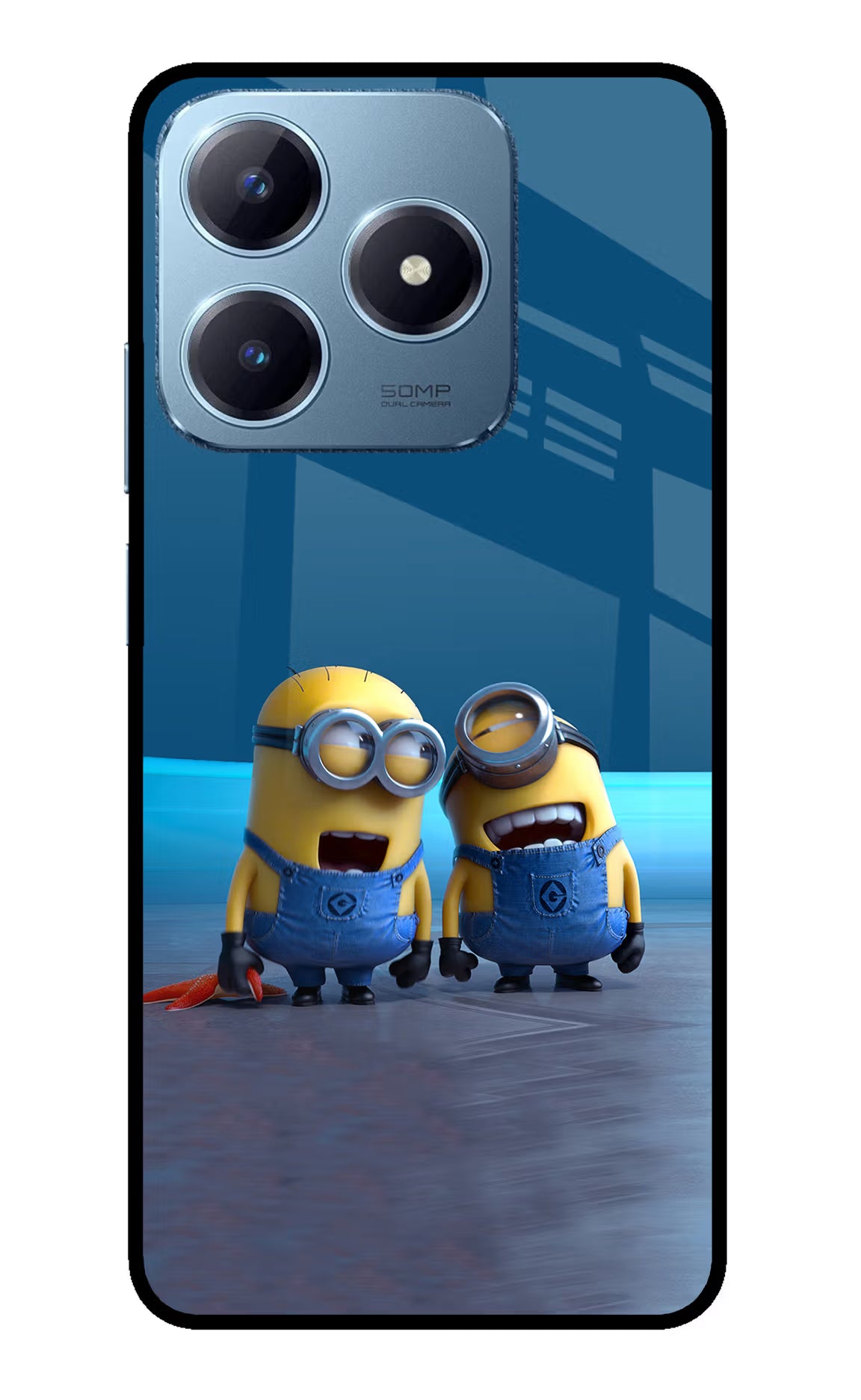 Minion Laughing Realme Narzo N63 Glass Case Back Cover by Casekaro