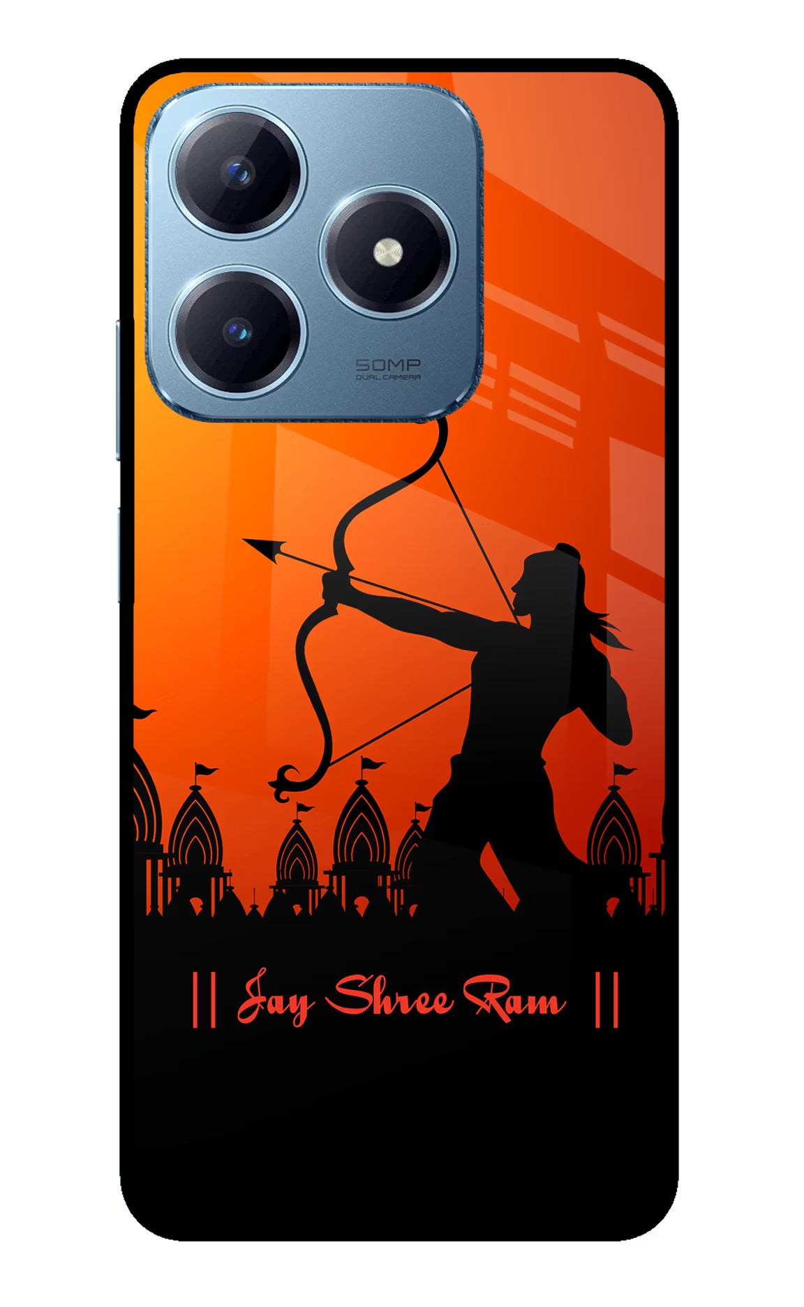 Lord Ram - 4 Realme Narzo N63 Glass Case Back Cover by Casekaro