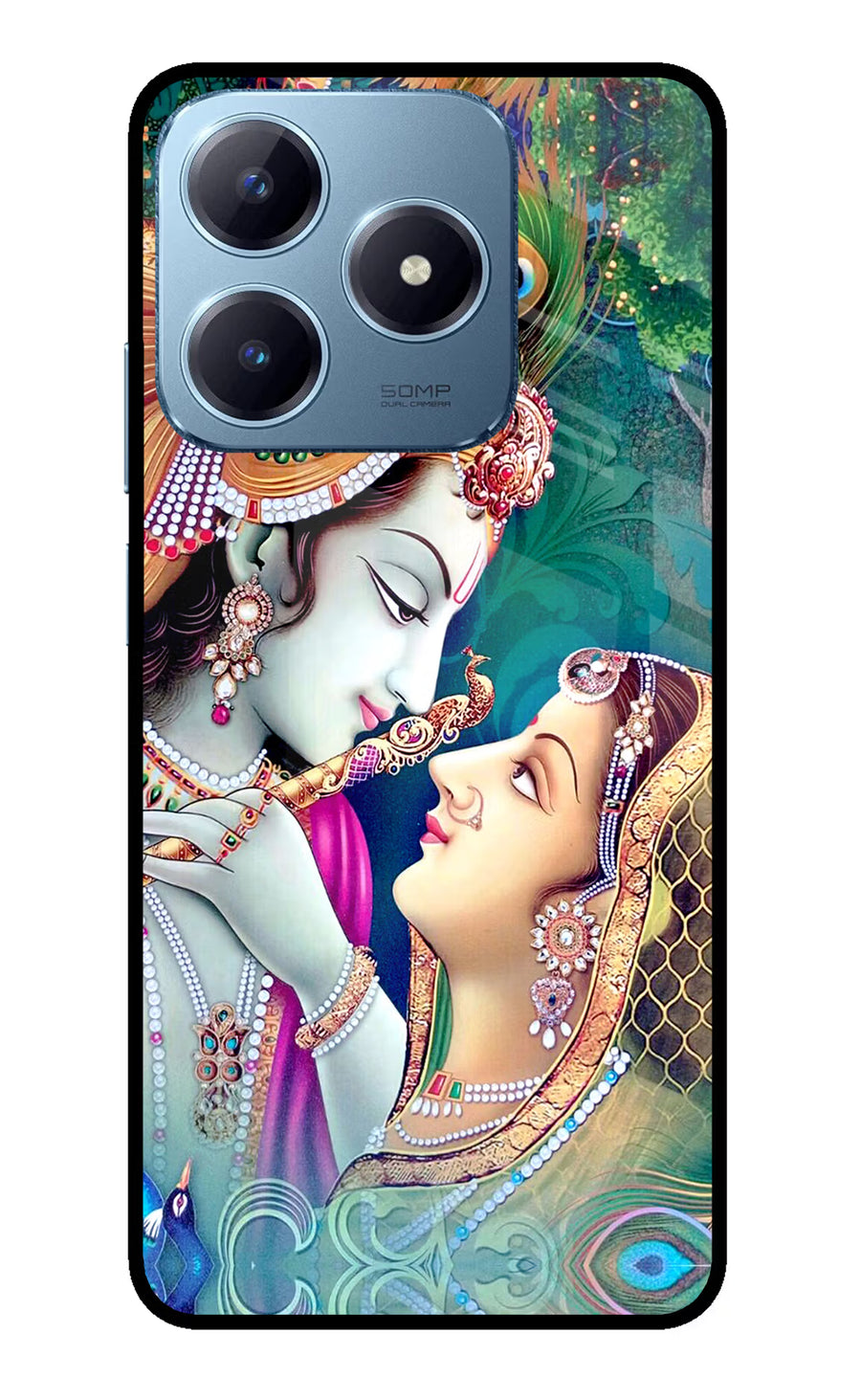 Lord Radha Krishna Realme Narzo N63 Back Cover, Glass case