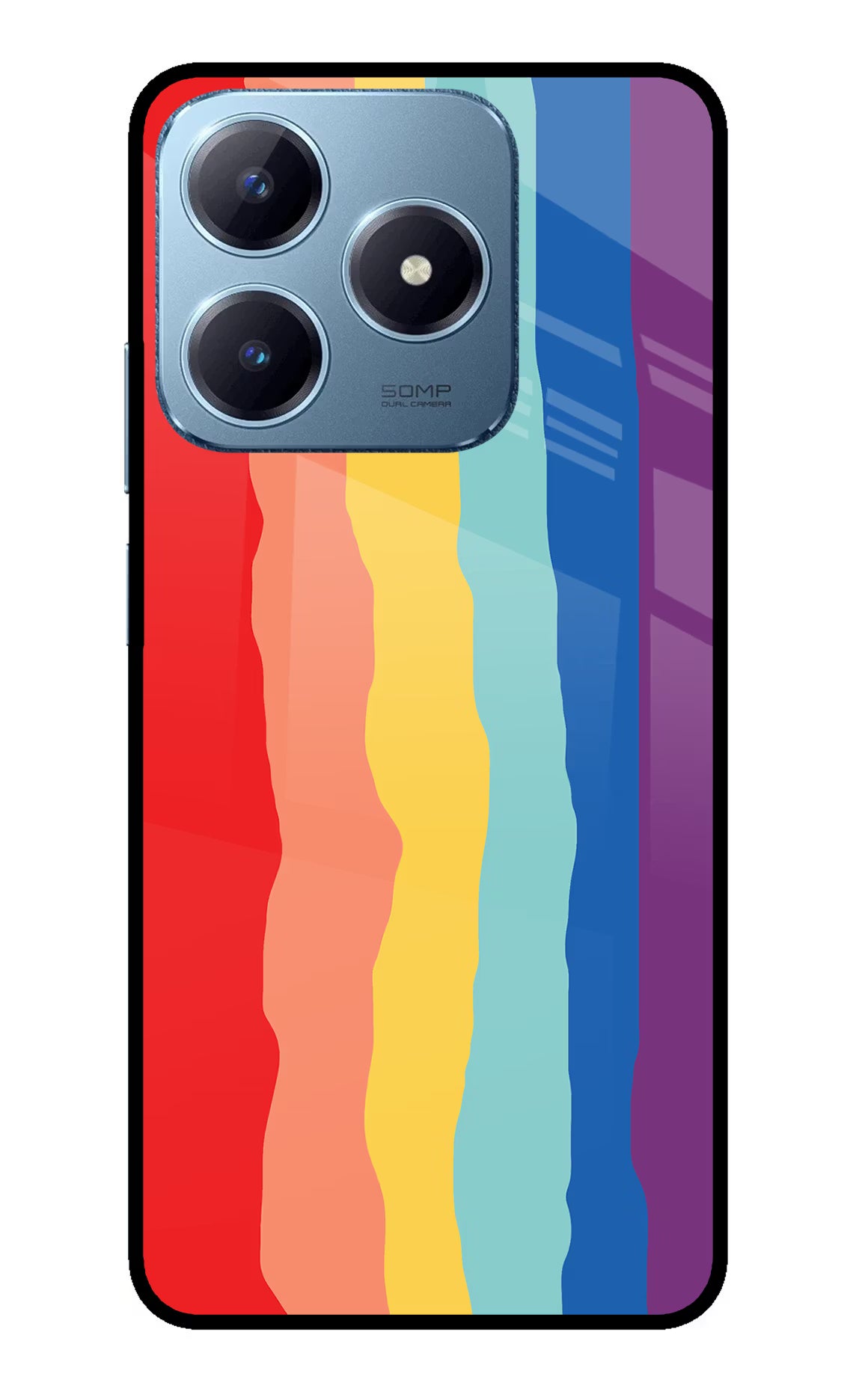 Rainbow Realme Narzo N63 Glass Case Back Cover by Casekaro
