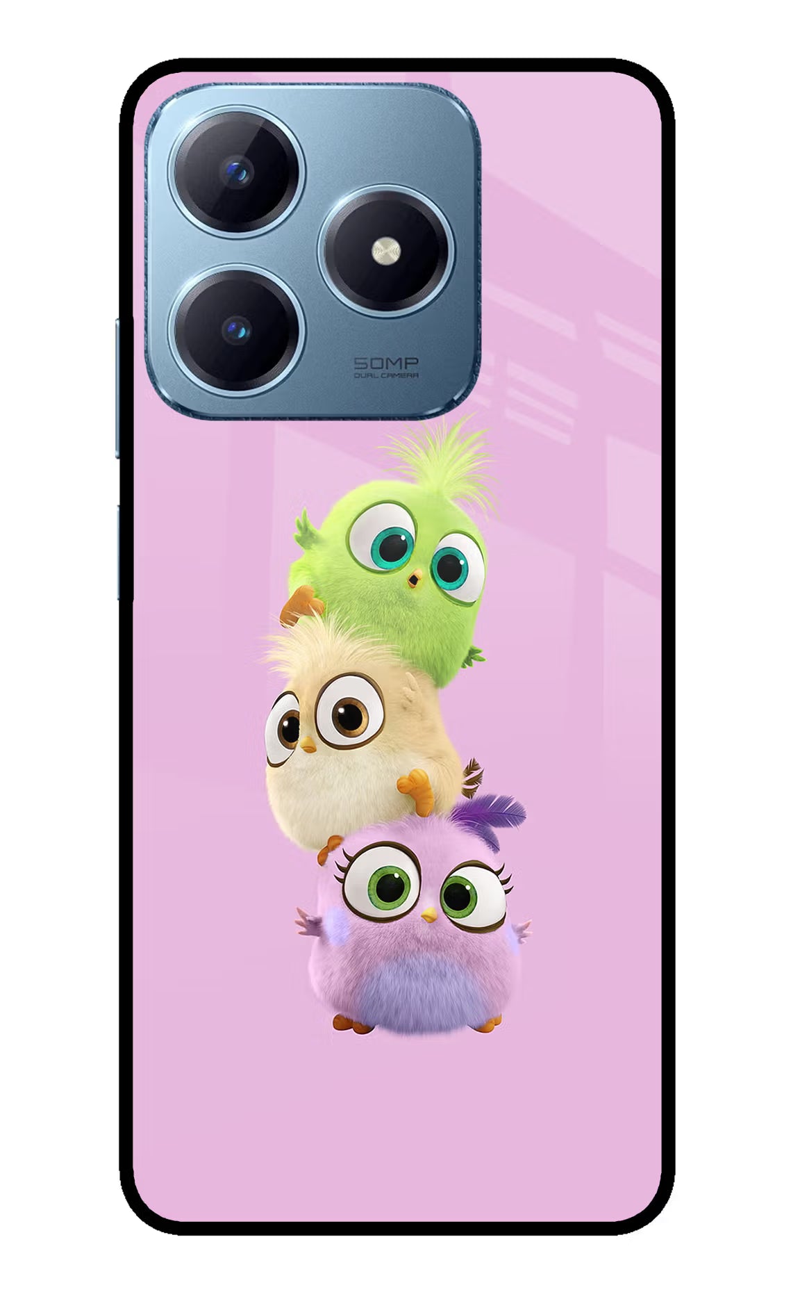 Cute Little Birds Realme Narzo N63 Glass Case Back Cover by Casekaro