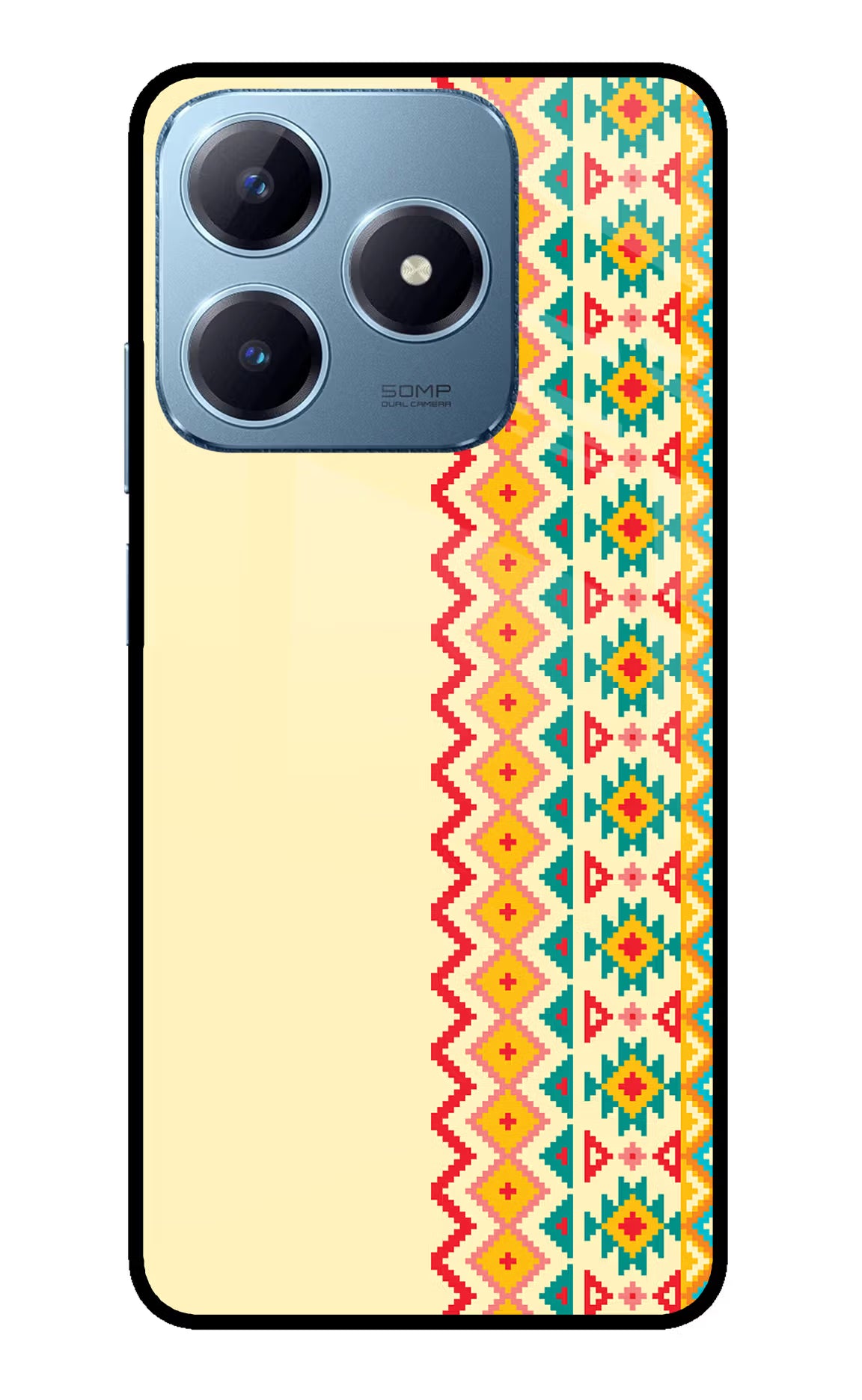 Ethnic Seamless Realme Narzo N63 Glass Case Back Cover by Casekaro