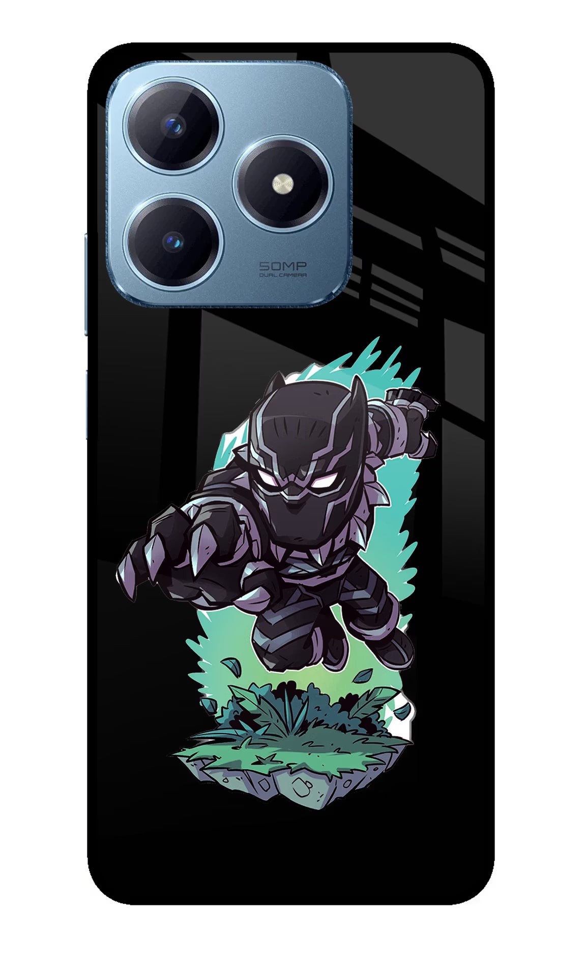 Black Panther Realme Narzo N63 Glass Case Back Cover by Casekaro