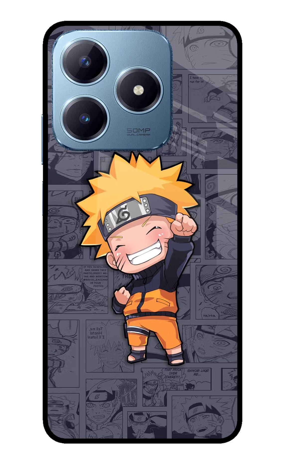 Chota Naruto Realme Narzo N63 Glass Case Back Cover by Casekaro