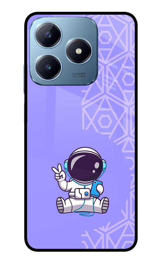 Cute Astronaut Chilling Realme Narzo N63 Glass Case