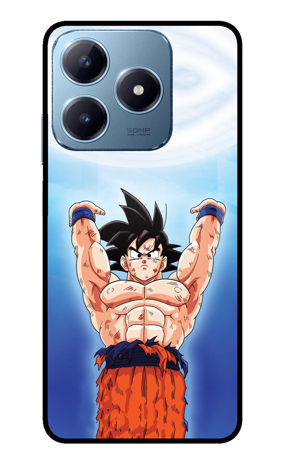 Goku Power Realme Narzo N63 Glass Case Back Cover by Casekaro