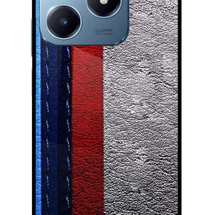BMW Stripes Realme Narzo N63 Glass Case Back Cover by Casekaro
