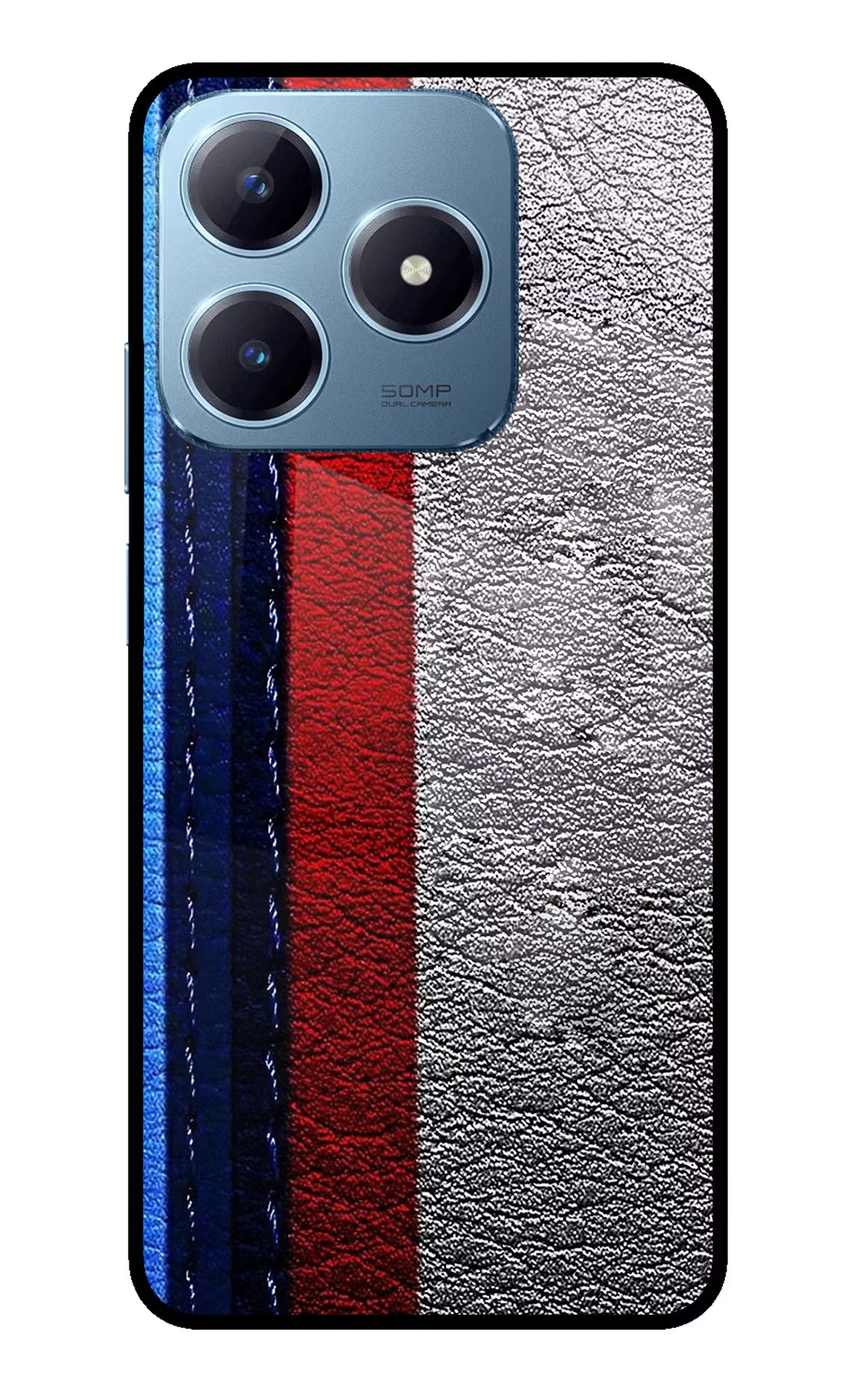 BMW Stripes Realme Narzo N63 Glass Case Back Cover by Casekaro
