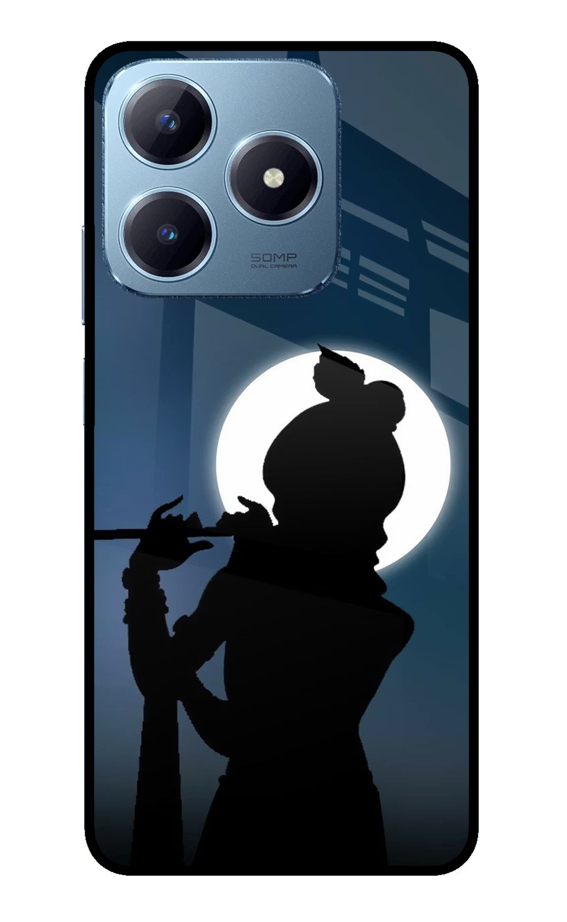 Shri Krishna Silhouette Realme Narzo N63 Glass Case Back Cover by Casekaro