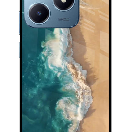 Ocean Beach Realme Narzo N63 Glass Case Back Cover by Casekaro