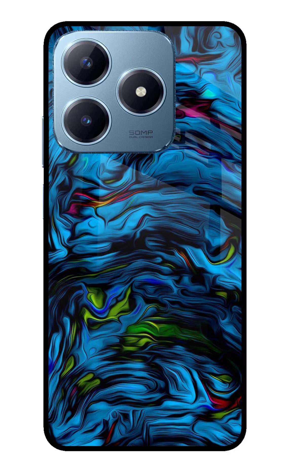 Dark Blue Abstract Realme Narzo N63 Glass Case