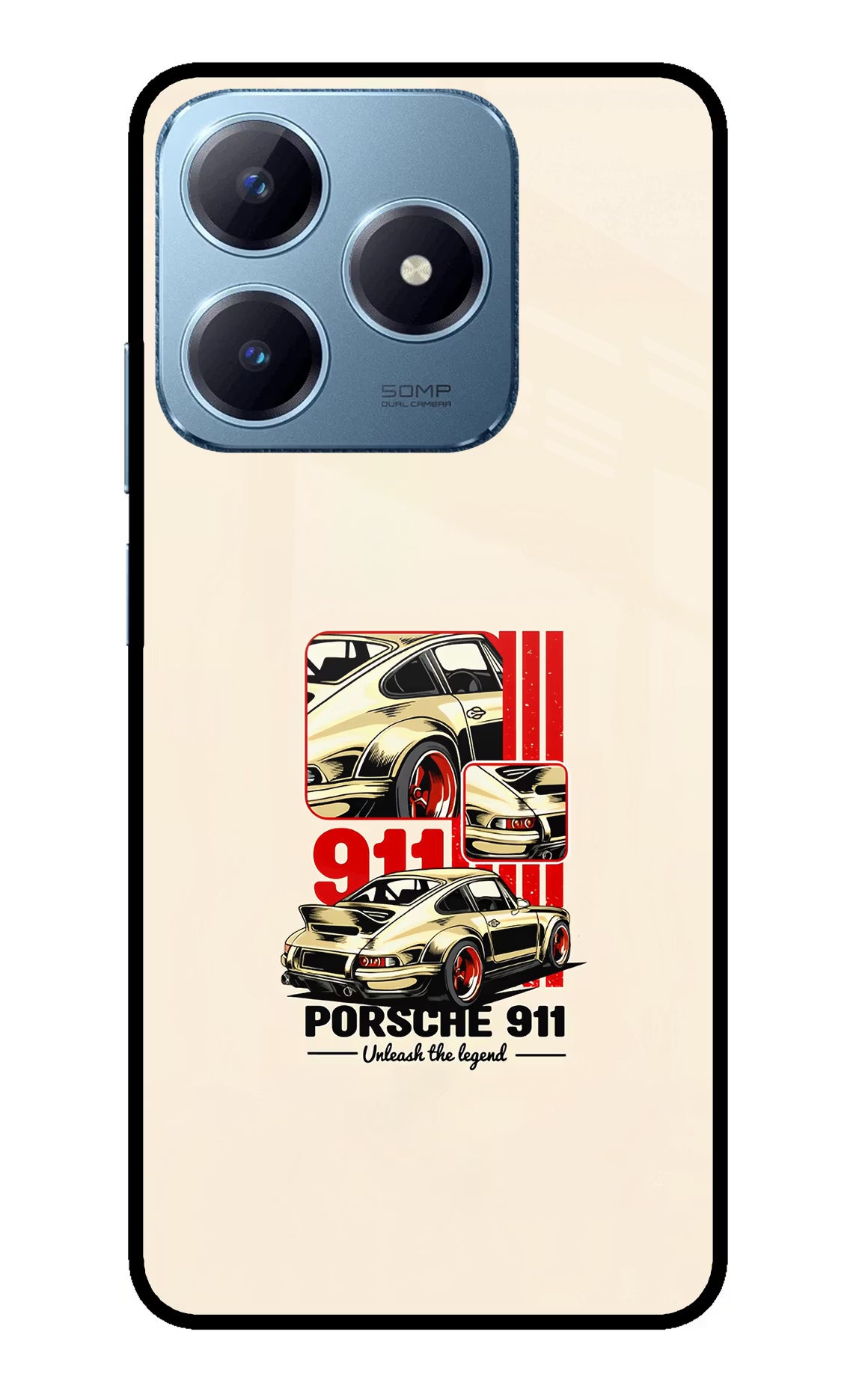 Classic Porsche 911 Realme Narzo N63 Glass Case Back Cover by Casekaro