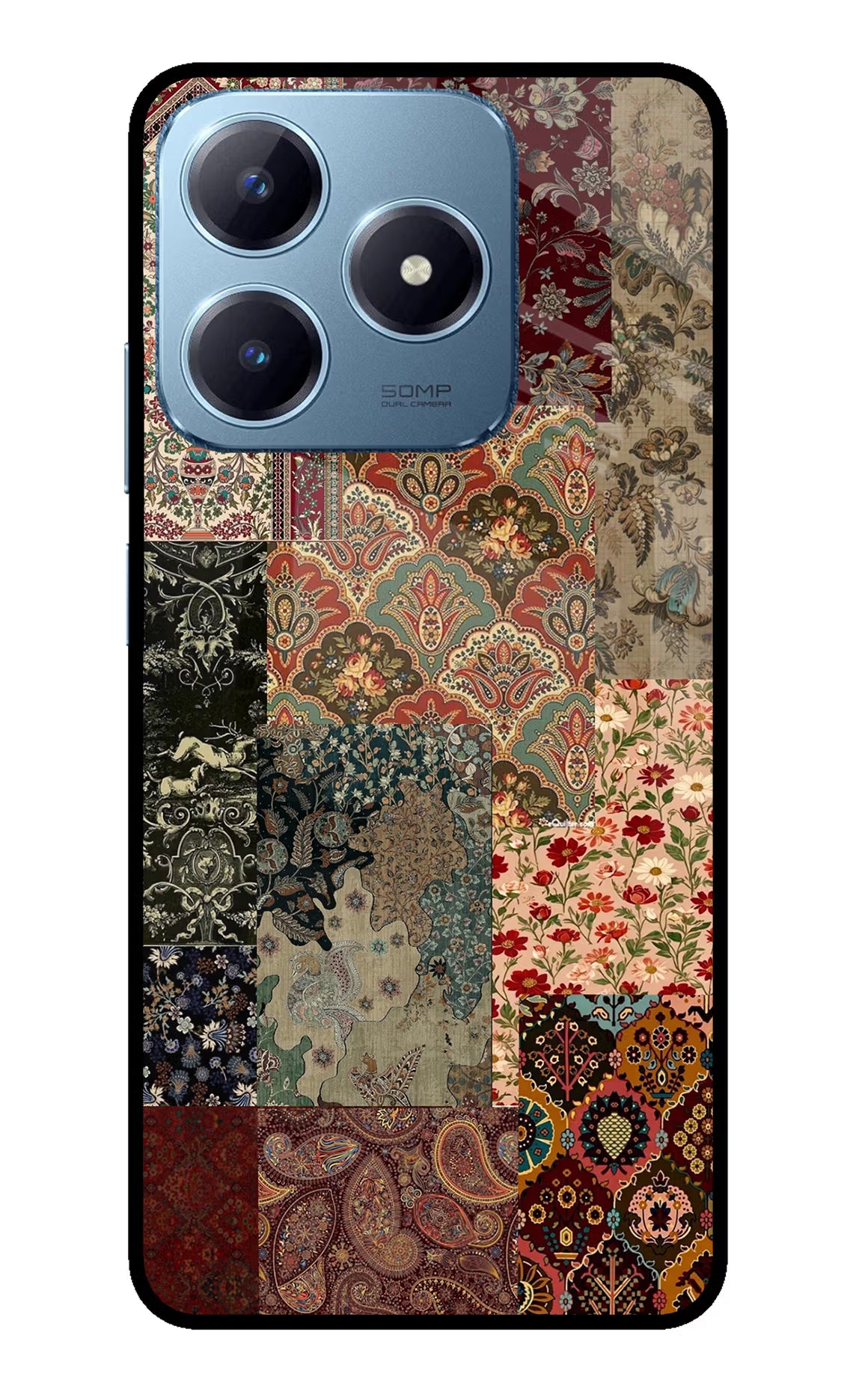 Desi Print Realme Narzo N63 Glass Case Back Cover by Casekaro