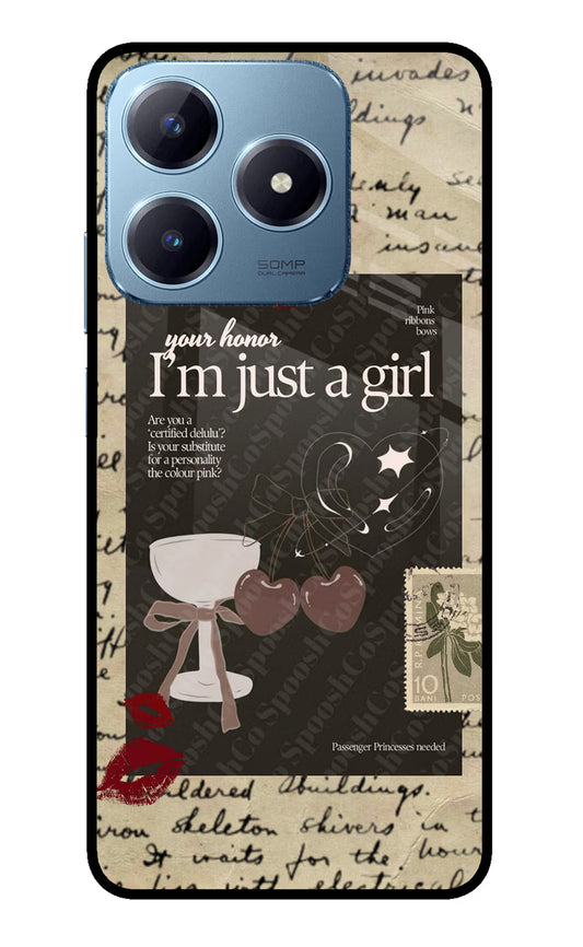 I am just a girl Realme Narzo N63 Glass Case