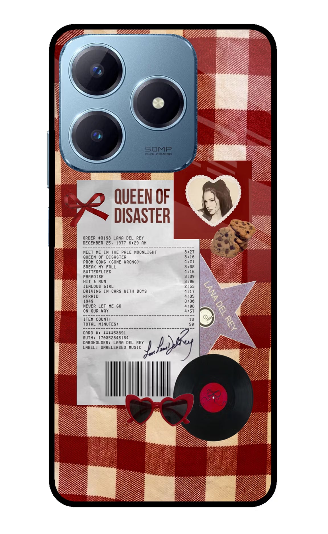 Queen of Disaster Realme Narzo N63 Glass Case Back Cover by Casekaro