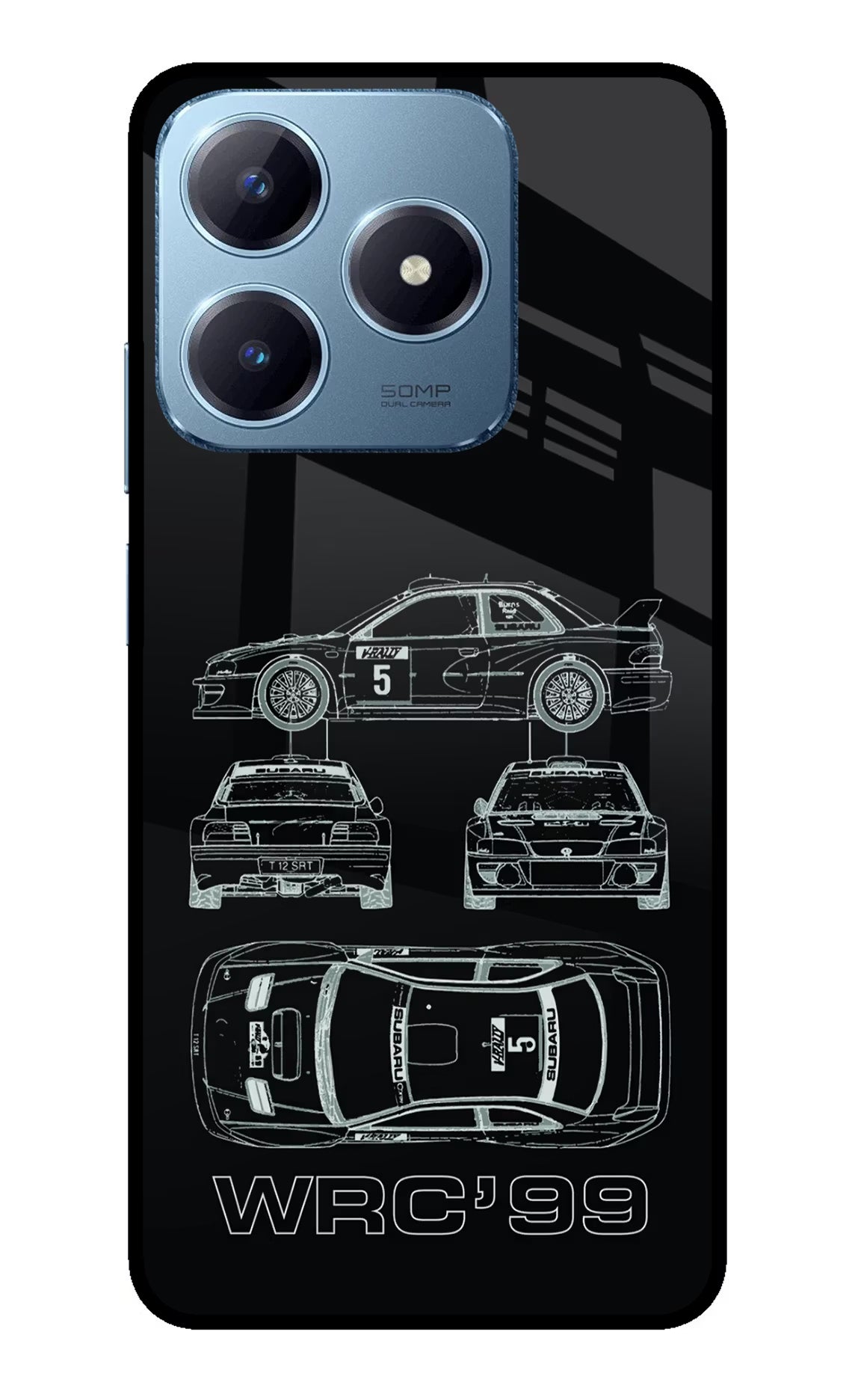 WRC'99 Realme Narzo N63 Glass Case Back Cover by Casekaro