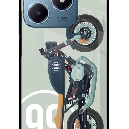 Classic Cafe Racer 99 Realme Narzo N63 Glass Case Back Cover by Casekaro