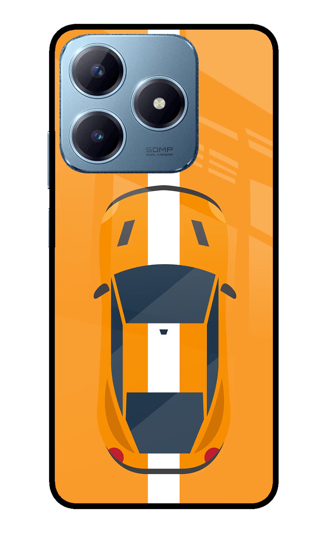 Highway Pursuit Realme Narzo N63 Glass Case Back Cover by Casekaro