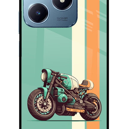 Striped Moto Drift Realme Narzo N63 Glass Case Back Cover by Casekaro