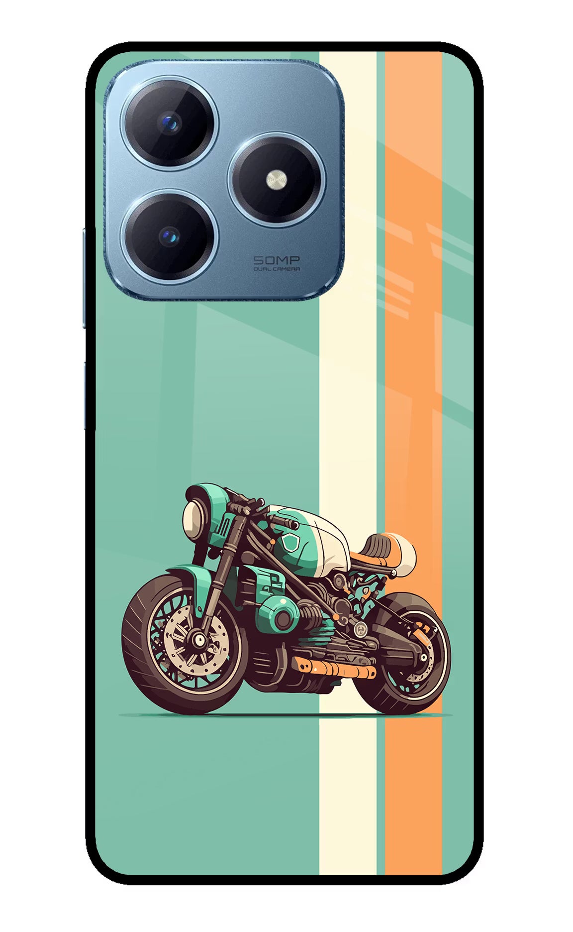 Striped Moto Drift Realme Narzo N63 Glass Case