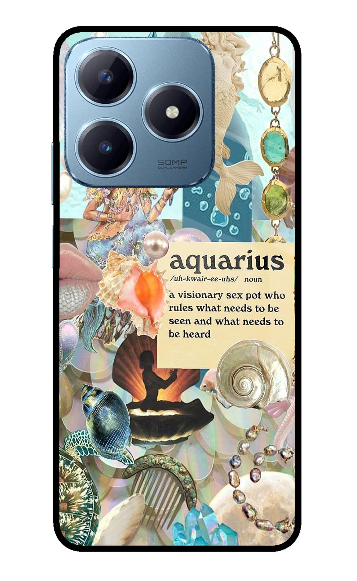Aquarius Zodiac Realme Narzo N63 Glass Case Back Cover by Casekaro