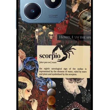 Scorpio Zodiac Realme Narzo N63 Glass Case Back Cover by Casekaro