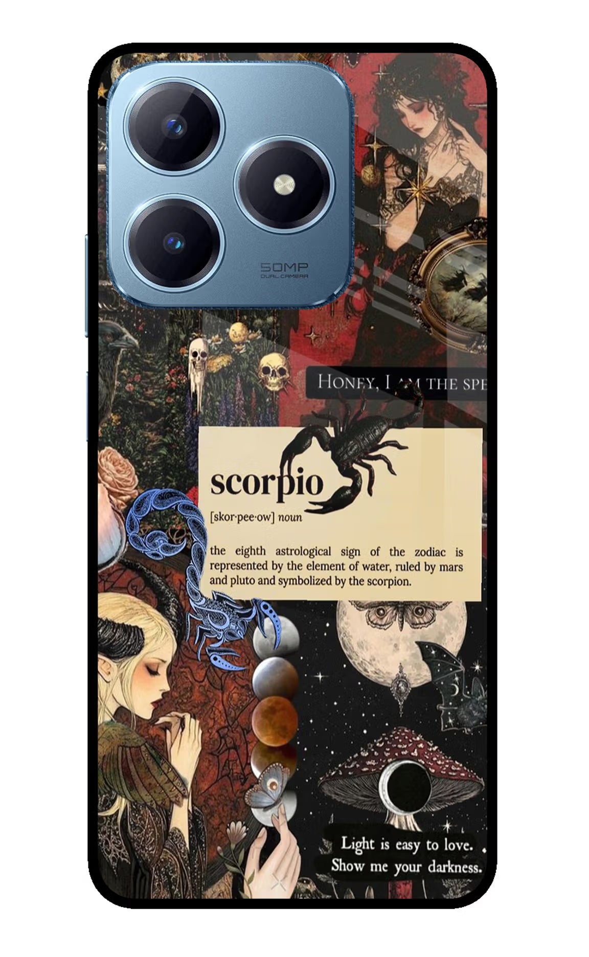 Scorpio Zodiac Realme Narzo N63 Glass Case Back Cover by Casekaro