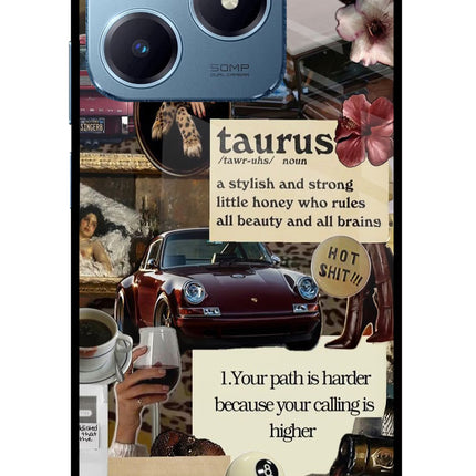 Taurus Zodiac Realme Narzo N63 Glass Case Back Cover by Casekaro