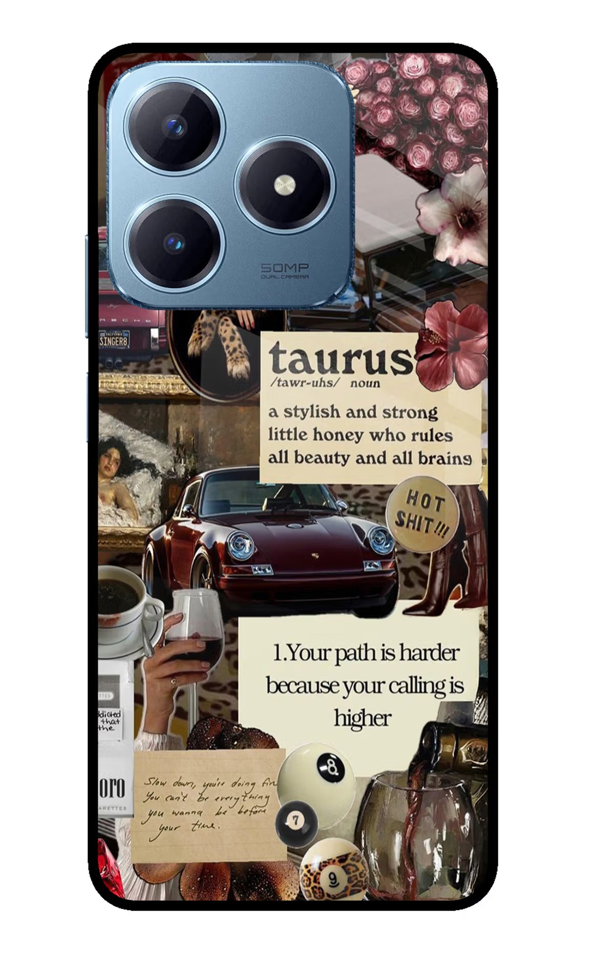 Taurus Zodiac Realme Narzo N63 Glass Case Back Cover by Casekaro