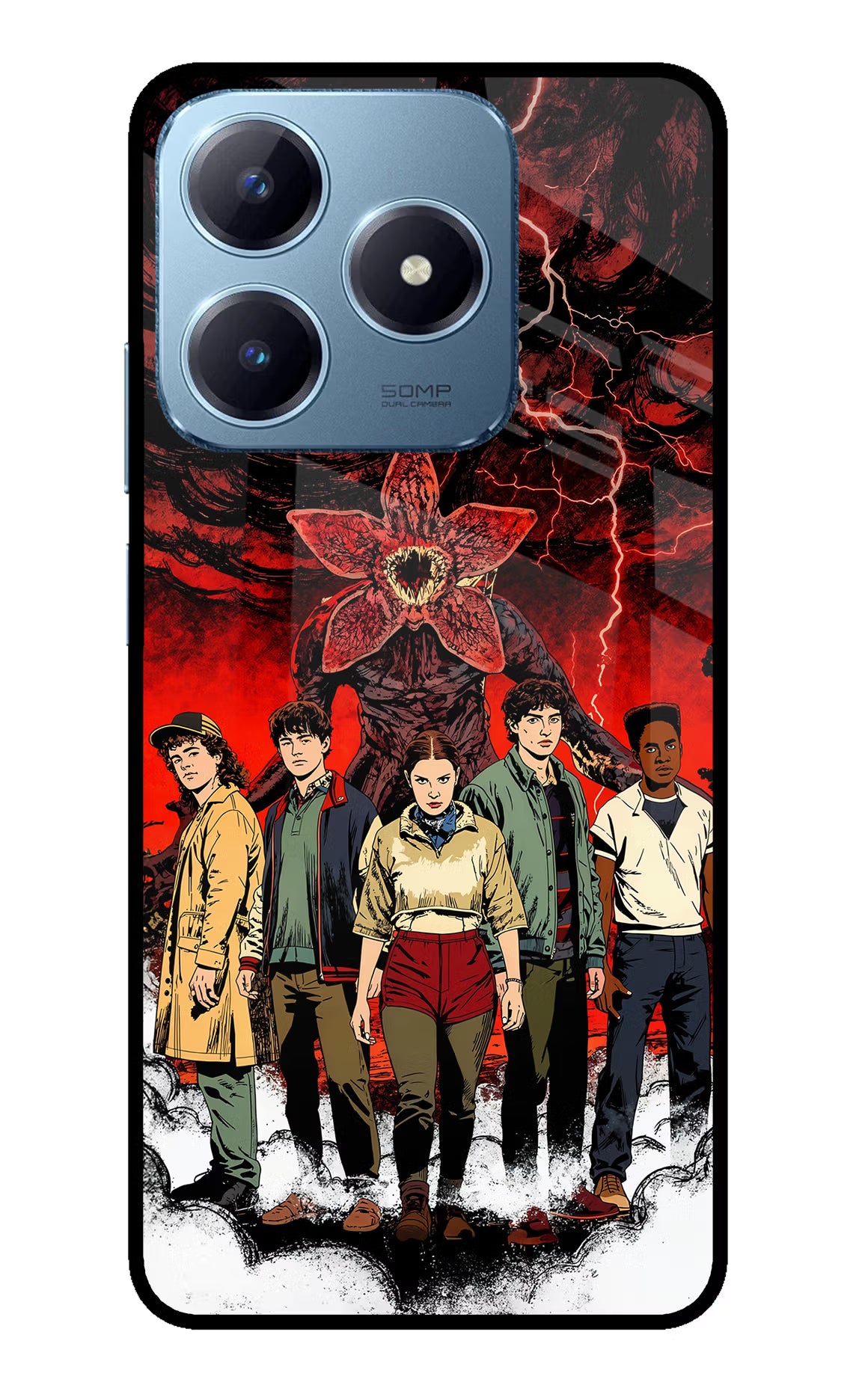 Ordinary Things Characters Realme Narzo N63 Glass Case Back Cover by Casekaro