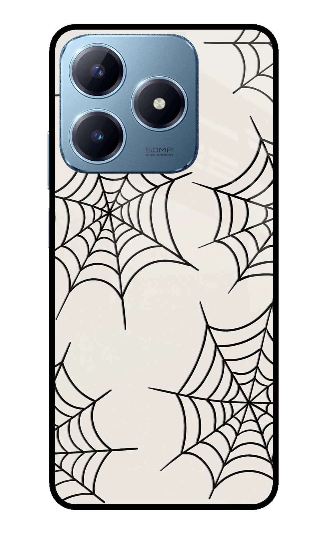 Spider Web Realme Narzo N63 Glass Case Back Cover by Casekaro