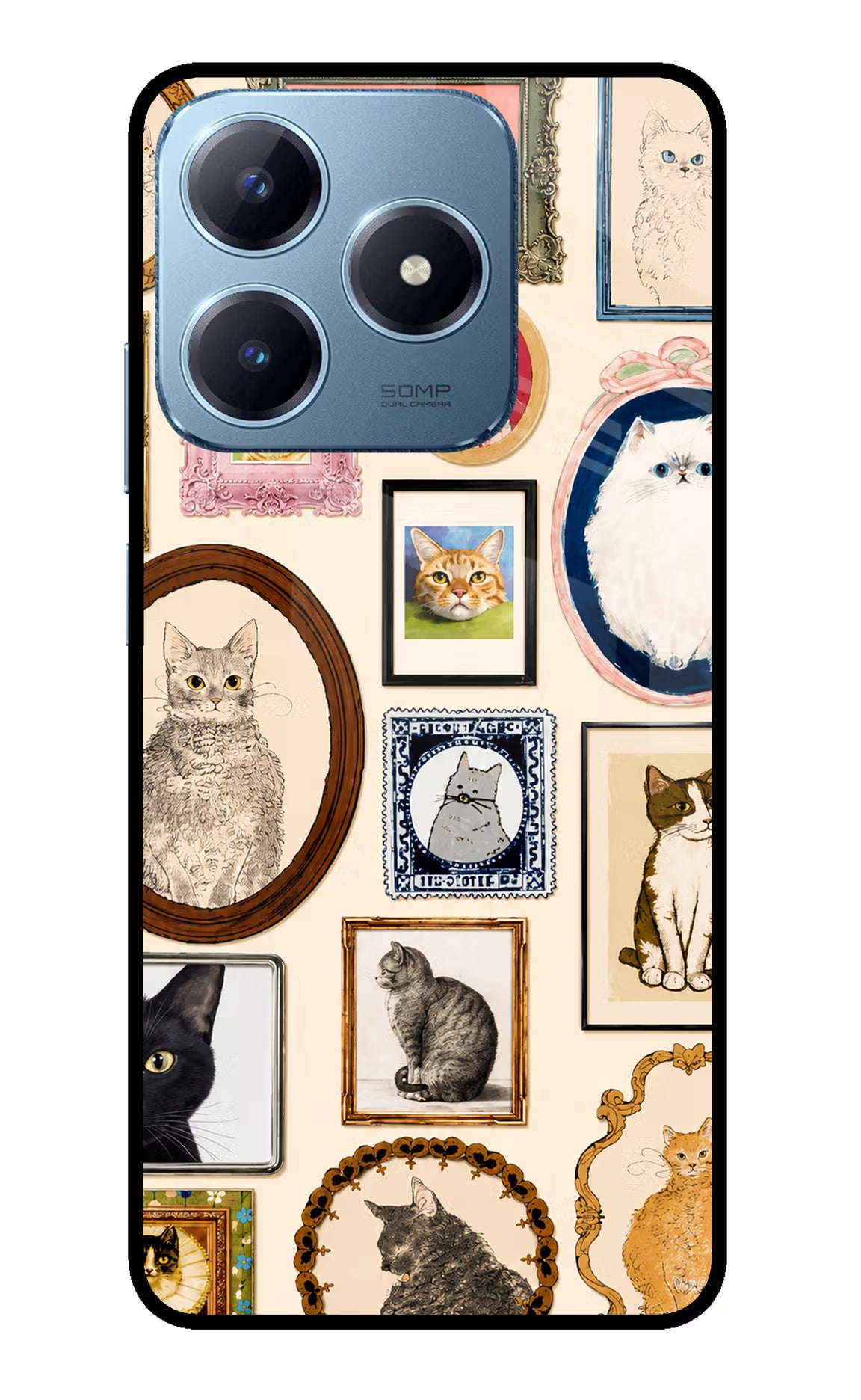 Mirror Cats Realme Narzo N63 Glass Case
