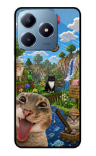 Minecraft Cat Chaos Realme Narzo N63 Glass Case