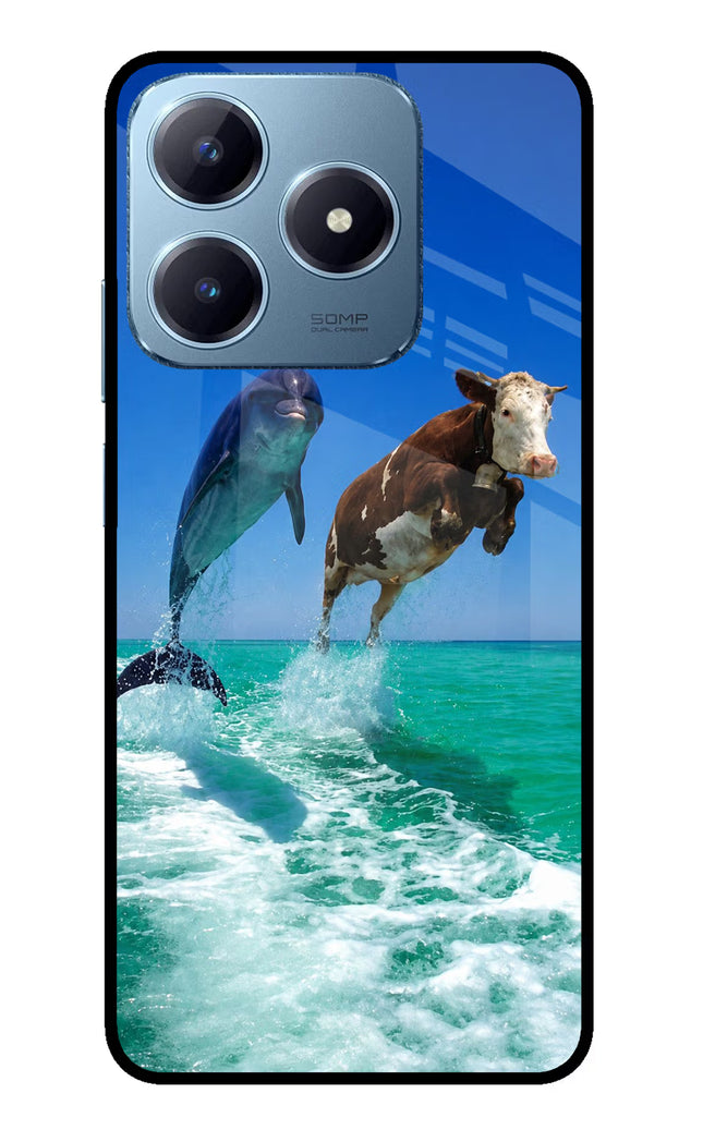 Dolphin vs Cow Realme Narzo N63 Glass Case