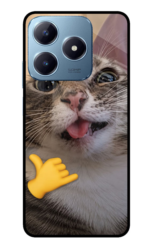Silly Cat Call Realme Narzo N63 Glass Case