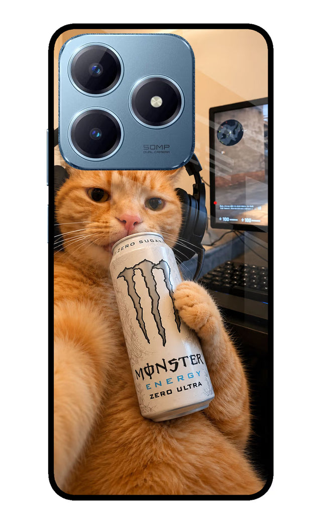 Gamer Cat Energy Realme Narzo N63 Glass Case