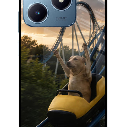 Rollercoaster Dog Realme Narzo N63 Glass Case