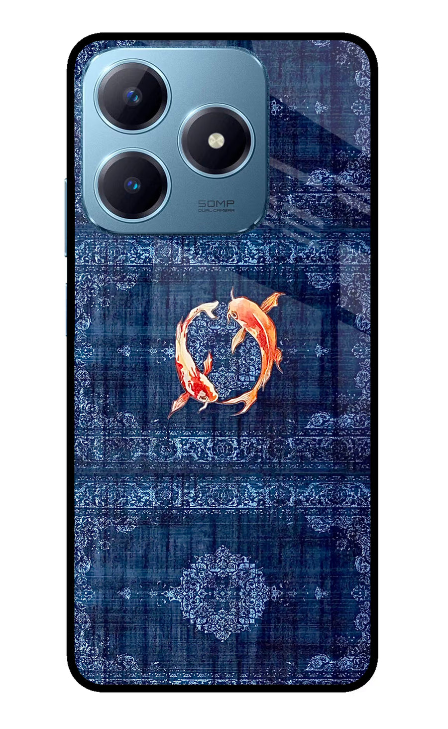 Koi Blue Realme Narzo N63 Back Cover, Glass case