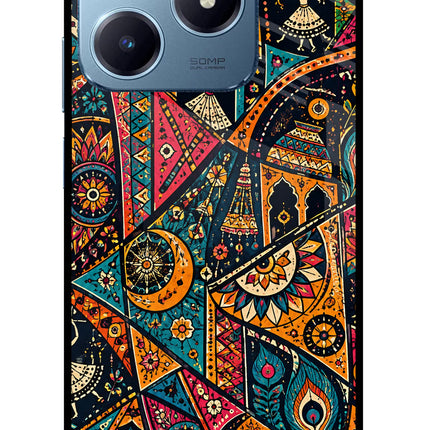 Folk Print Realme Narzo N63 Glass Case