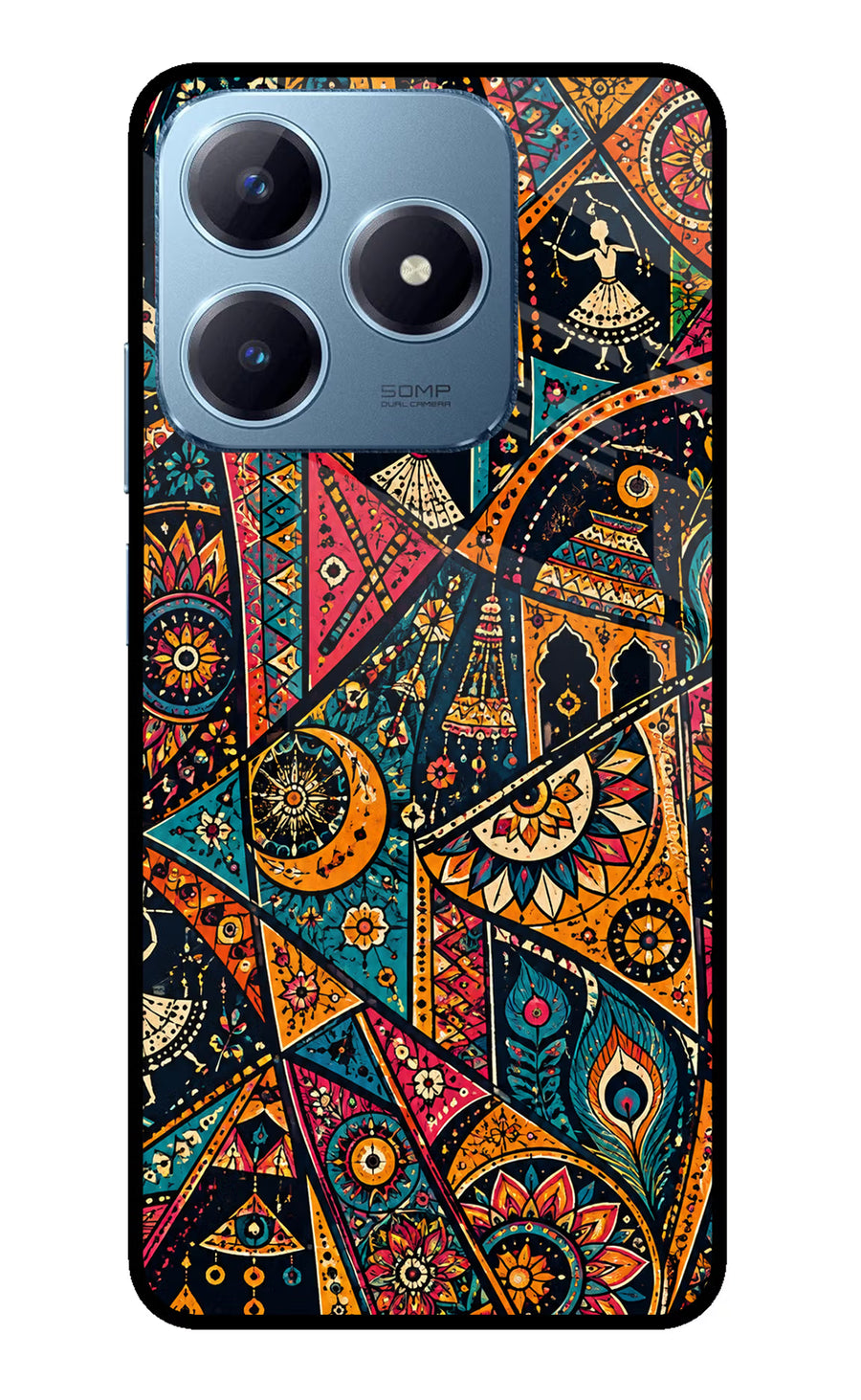 Folk Print Realme Narzo N63 Back Cover, Glass case