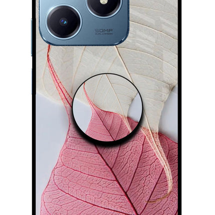 White Pink Leaf Realme Narzo N63 Pop Case by Casekaro