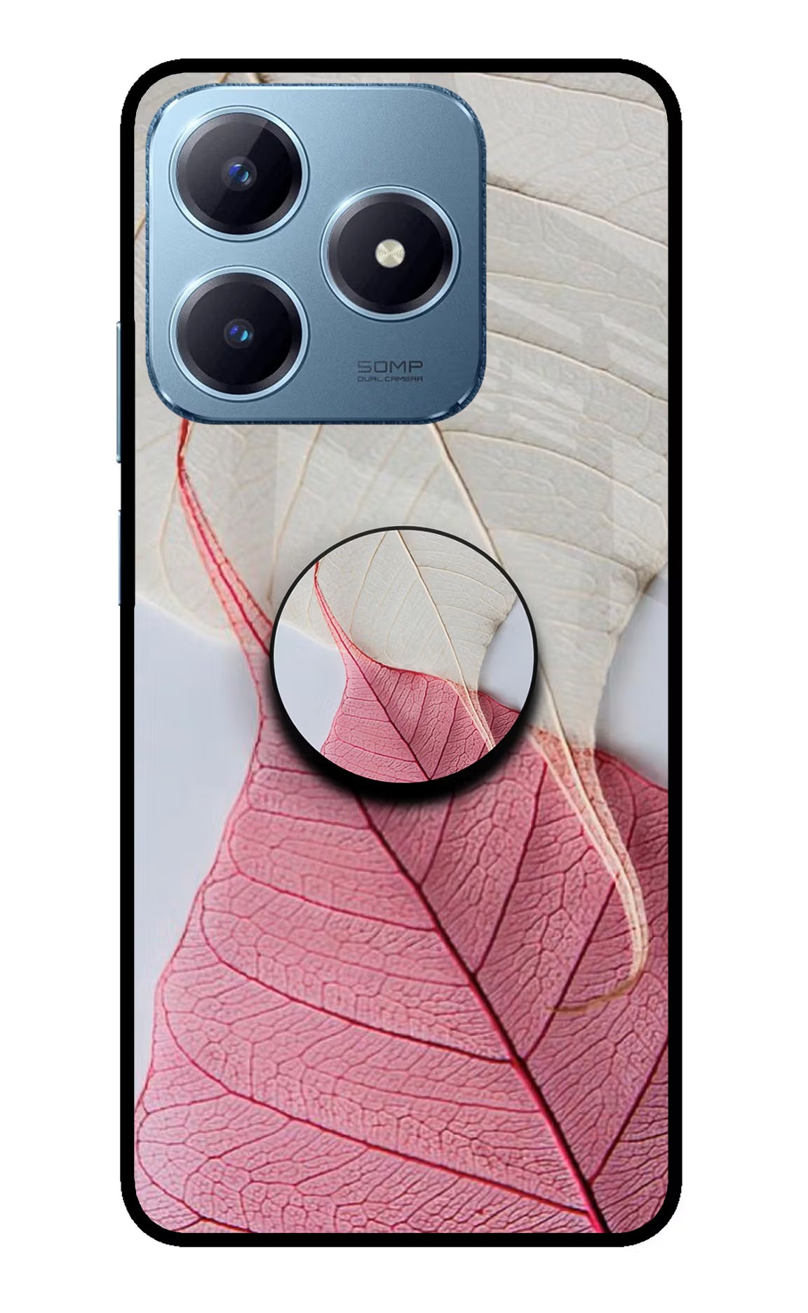 White Pink Leaf Realme Narzo N63 Pop Case by Casekaro