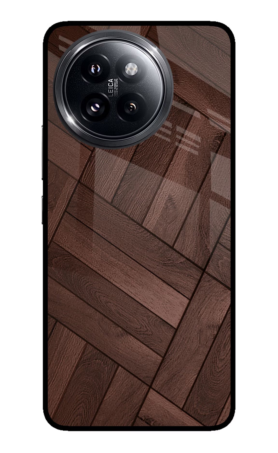 Wooden Texture Design Xiaomi 14 Civi Glass Case Back Cover by Casekaro