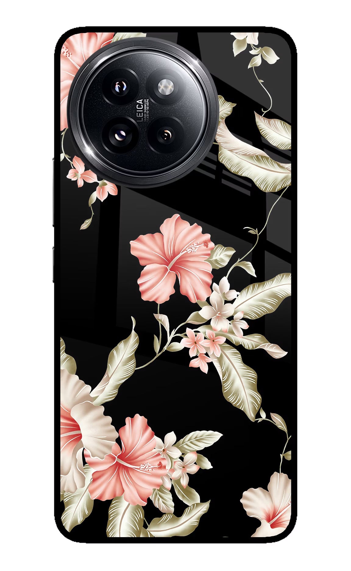 Flowers Xiaomi 14 Civi Glass Case Back Cover by Casekaro