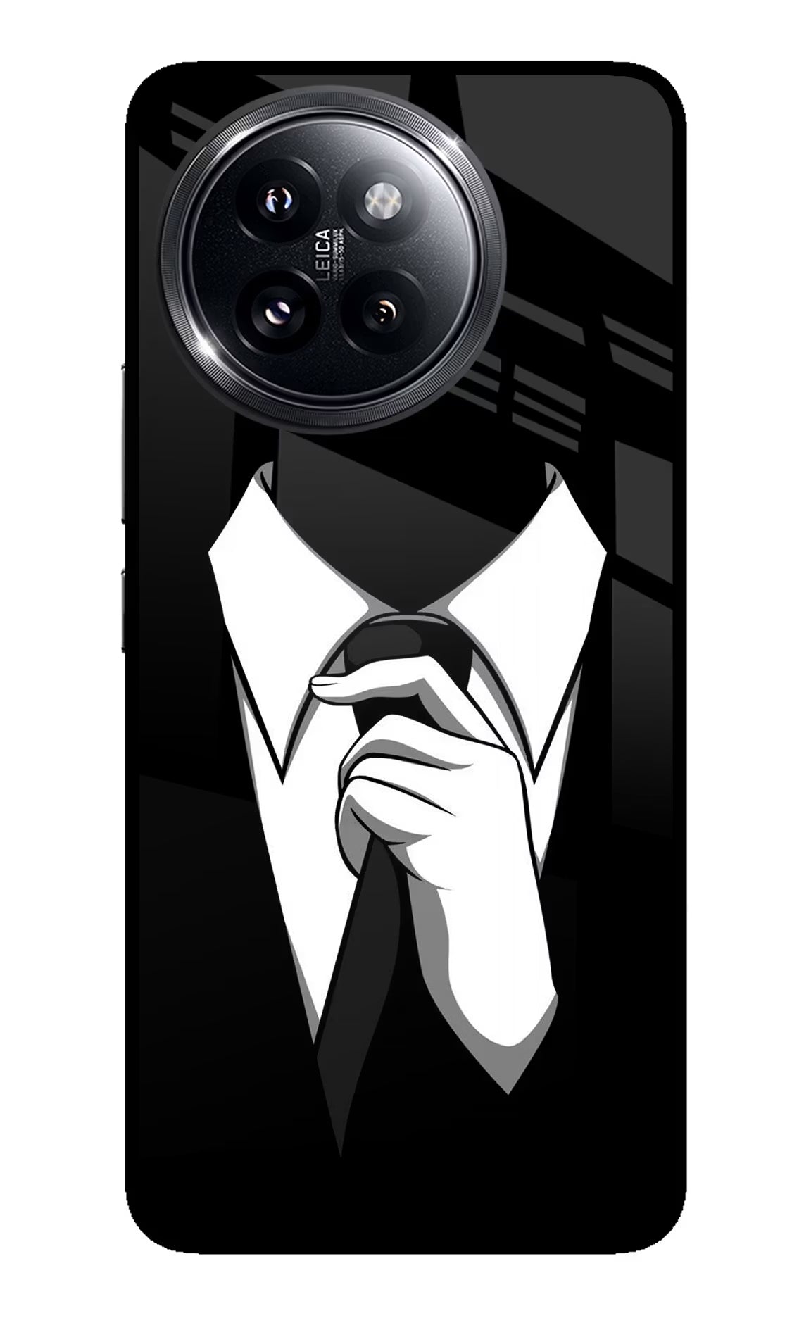 Black Tie Xiaomi 14 Civi Glass Case Back Cover by Casekaro